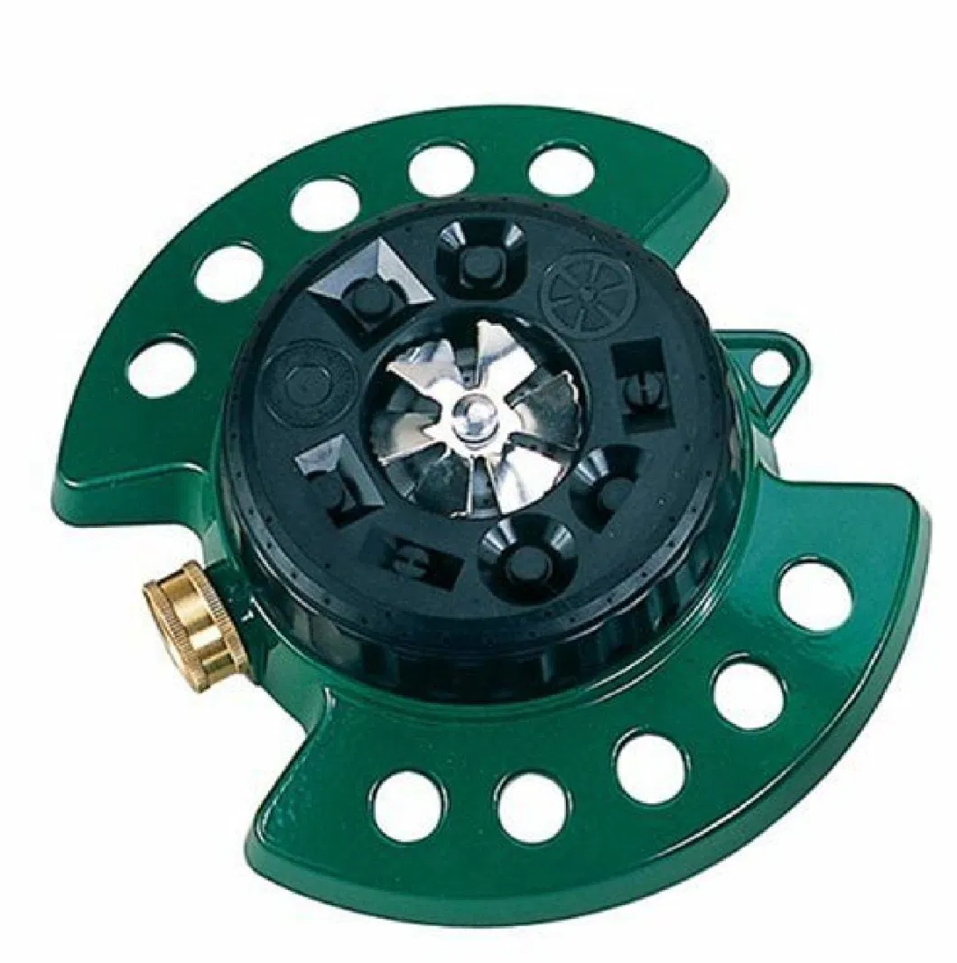 New Design Metal Base Heavy-Duty Meta Green Color Storm 9-Pattern Turret Sprinkler