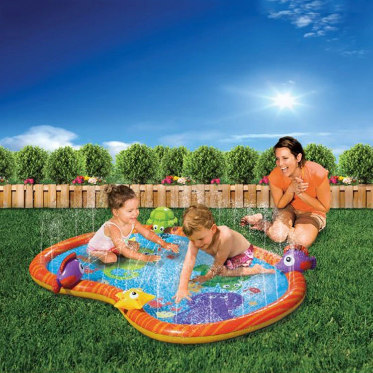 Summer Outdoor Backyard Play Toys PVC Inflatable 3D Sealife Water Sprinkler Pad Mat for Kids