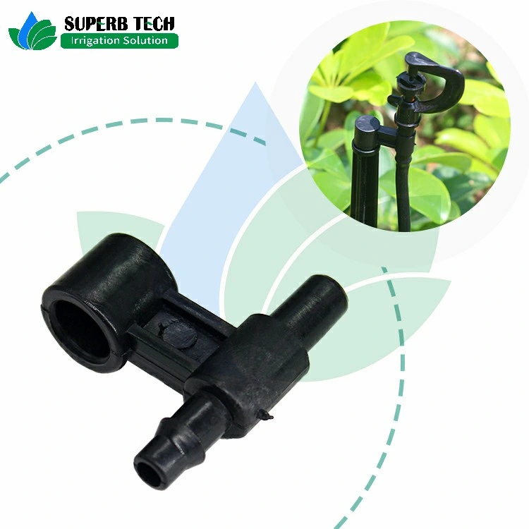 Tee Type Barbed Plastic Holder Support for Micro Sprinkler Irrigation