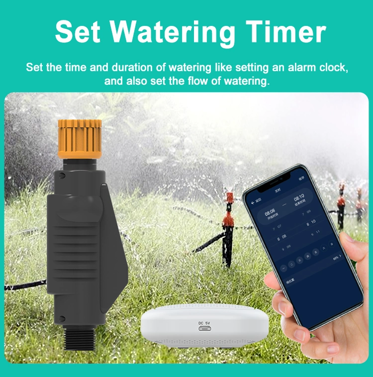 Garden Drip Irrigation Home Phone APP Control Solar Panel Smart Outdoor Water Valve Timer Controller System