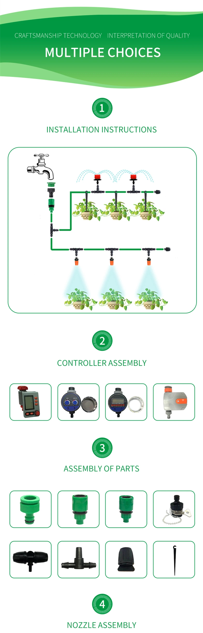 Micro Drip Starter Set Automatic Watering Garden Drip Irrigation System Kits