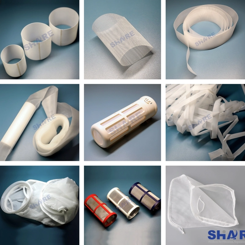 Nylon Filter Mesh Micro Tubes, Tubes, Tube Cuts, Rectangles, Segment, One End Sealed, Two Open Ends