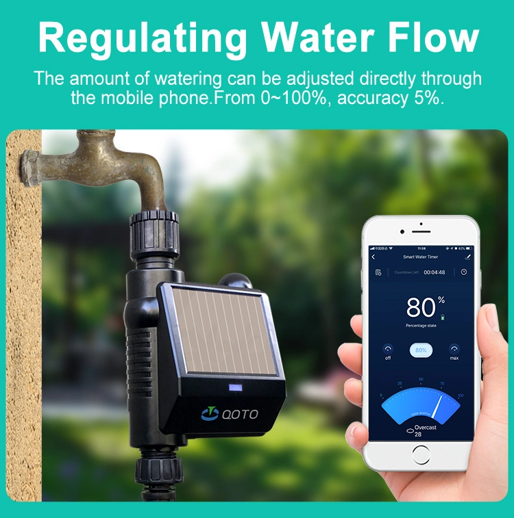 Garden Drip Irrigation Home Phone APP Control Solar Panel Smart Outdoor Water Valve Timer Controller System