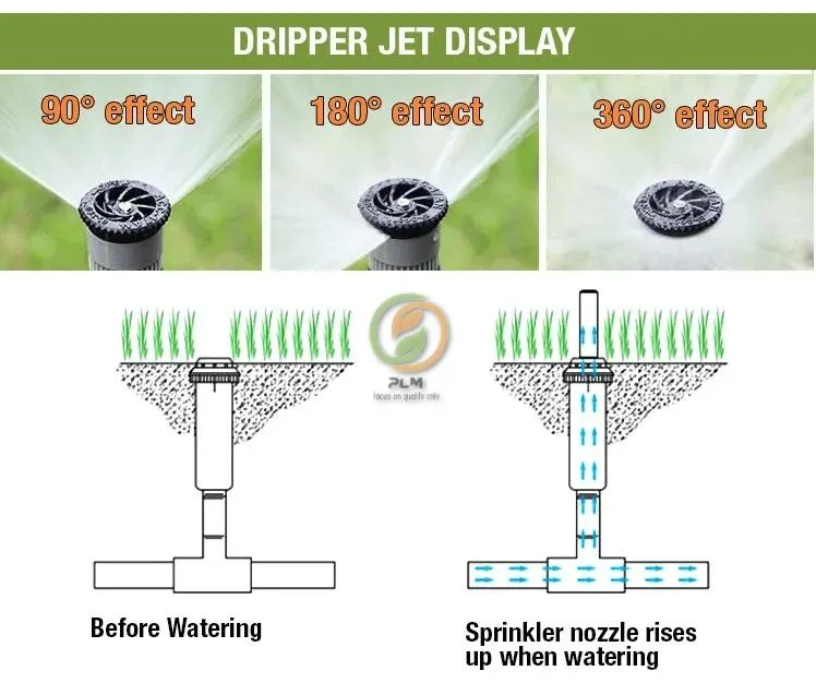 Black Plastic Pop-up Sprinkler (Rain-bird/ Hunter quality)