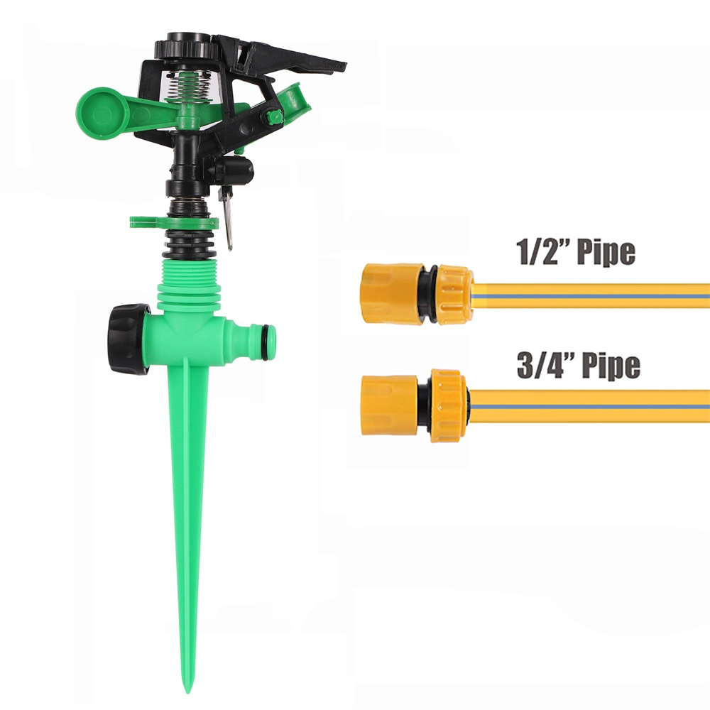 Rotating Rocker Sprinklers 360 Degree Impact Sprinklers with Bracket Quick Connector Garden Yard Lawn Irrigation Watering Nozzle