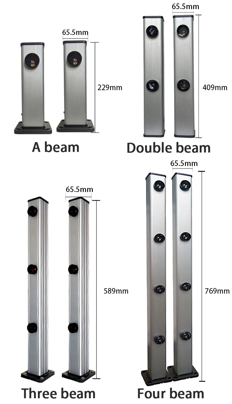 Infrared Laser Intrusion Alarm System with Perimeter of Laser Opposite Detector One Beam, Two Beams, Three Beams and Four Beams