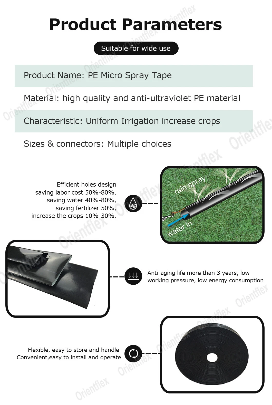 Micro Drip Irrigation System Rain Pipe Hose