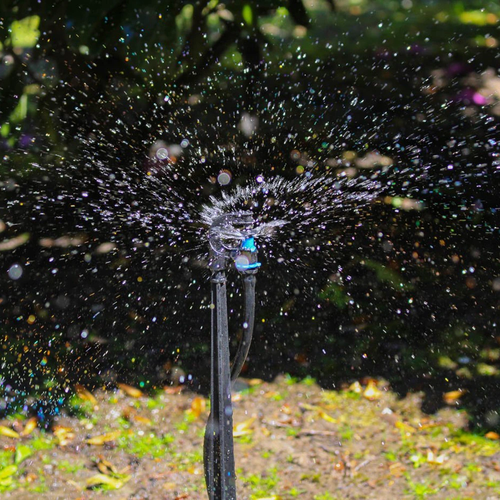 Gardening Spray 360 Rotating Micro Sprinkler Head Hanging Upside Down in Greenhouse