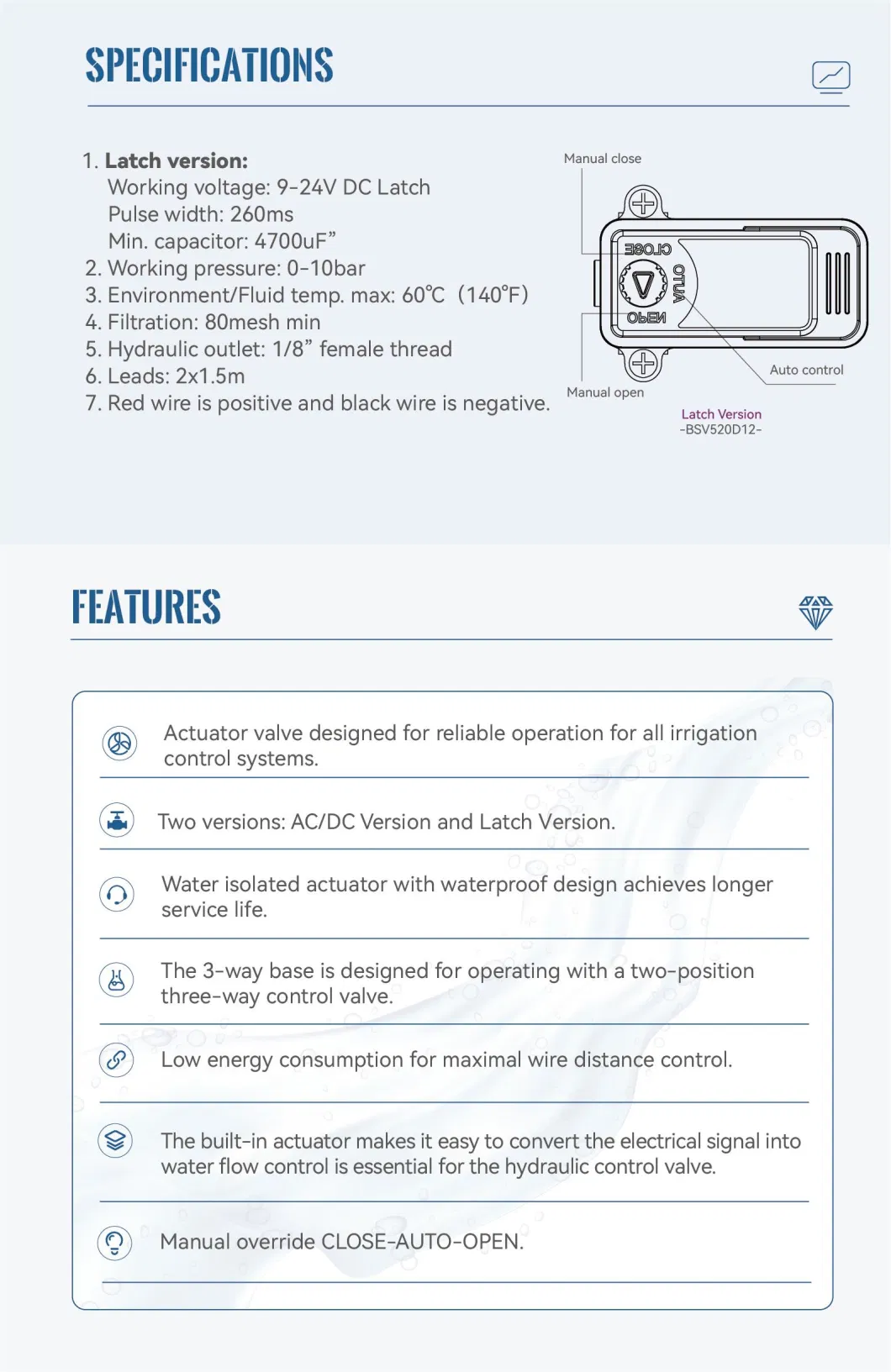 Xfdz Electric Actuator Solenoid Valve 12VDC Latching Pulse for Hydraulic Control Valve