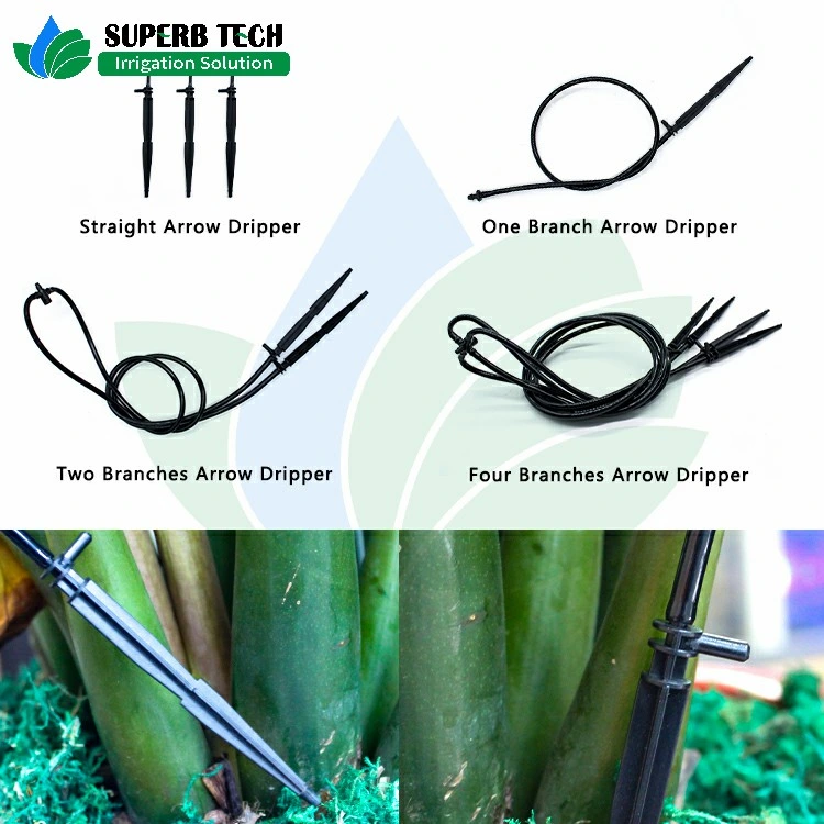 Micro Irrigation System Two Branches Straight Arrow Dripper for Garden Greenhouse Irrigation