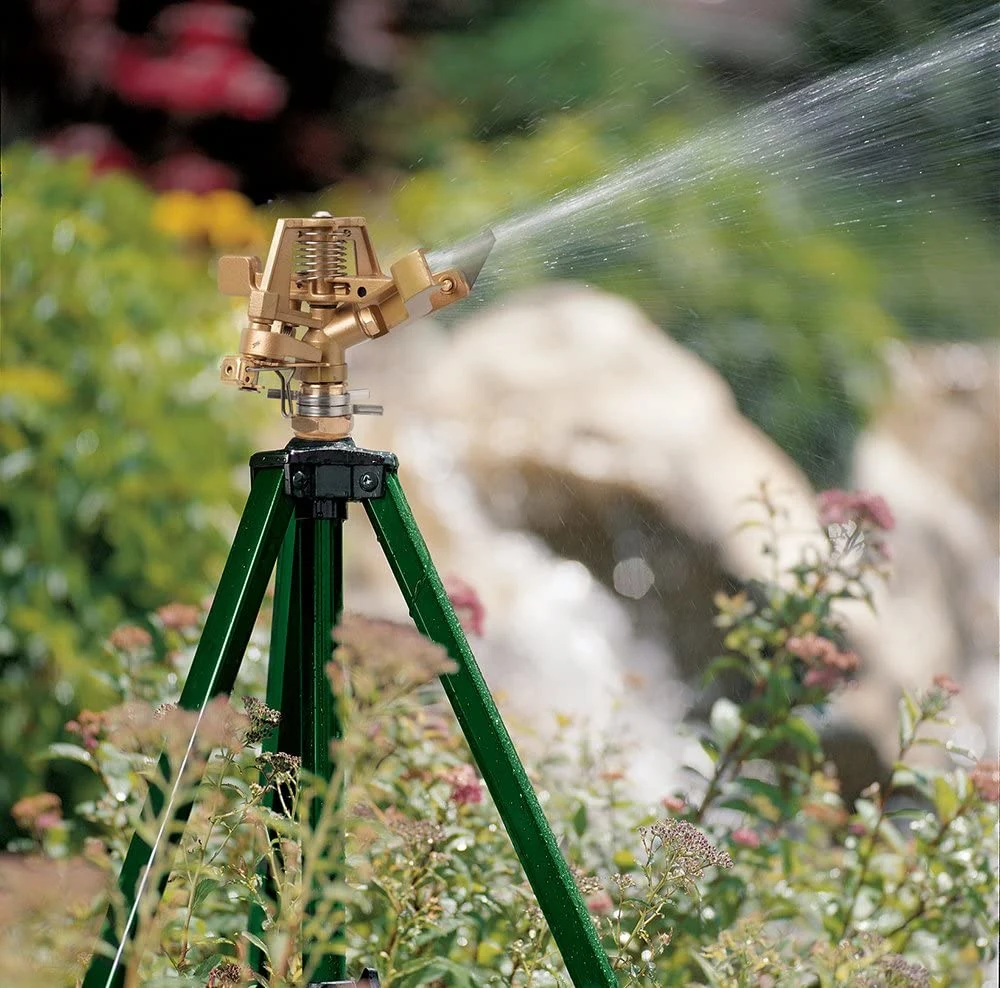 360 Rotating Zinc Garden Lawn Watering Architectural Irrigation Impact Sprinkler on Tripod