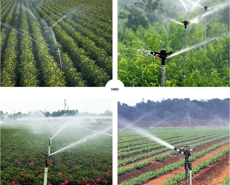 Female Thread Agricultural Lawn Sprinkler Irrigation System Plastic Adjustable Impact Sprinkler