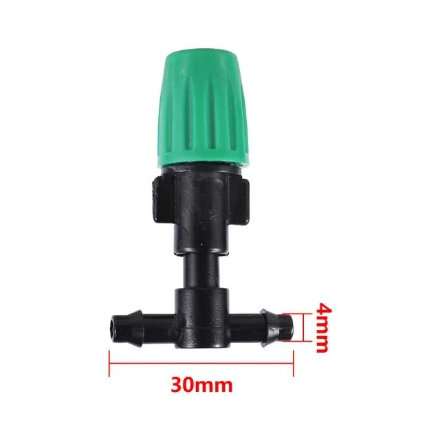 Adjustable Misting Nozzle Sprinkler with Locked Tee Barbed Mini Valve Connector Irrigation Cooling Fog Sprayer Nozzle