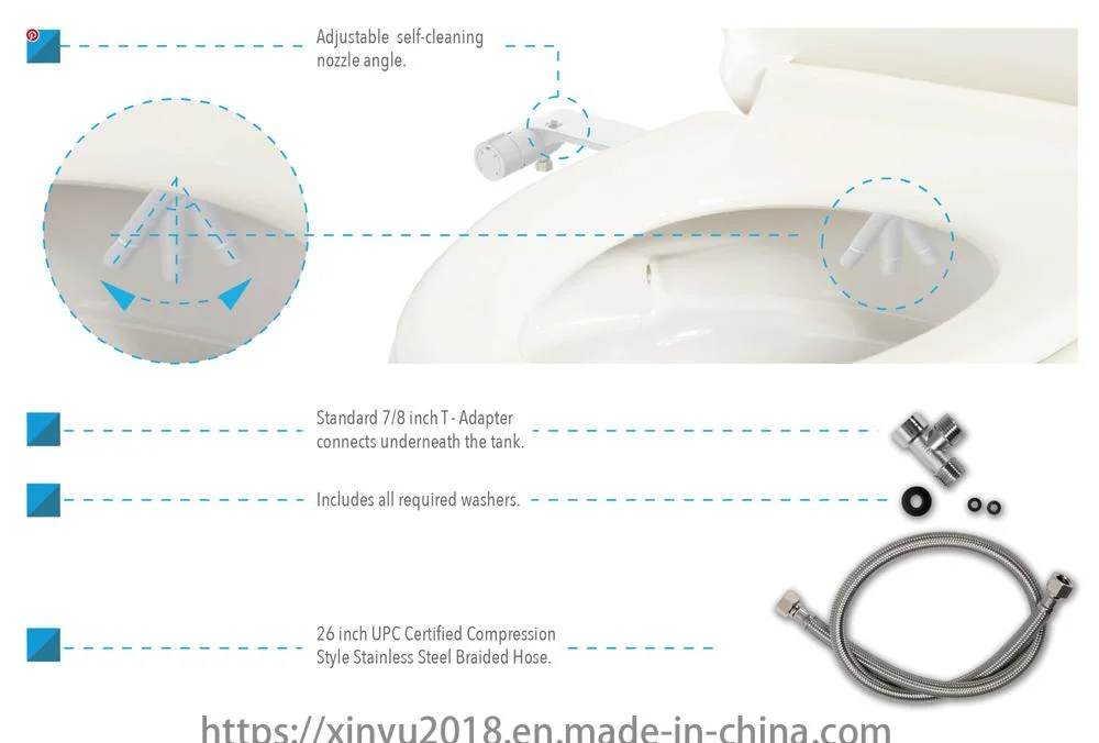 Women-Care Healthy Non-Electric Toilet Bidet Attachment with Nozzle Angle Adjuster