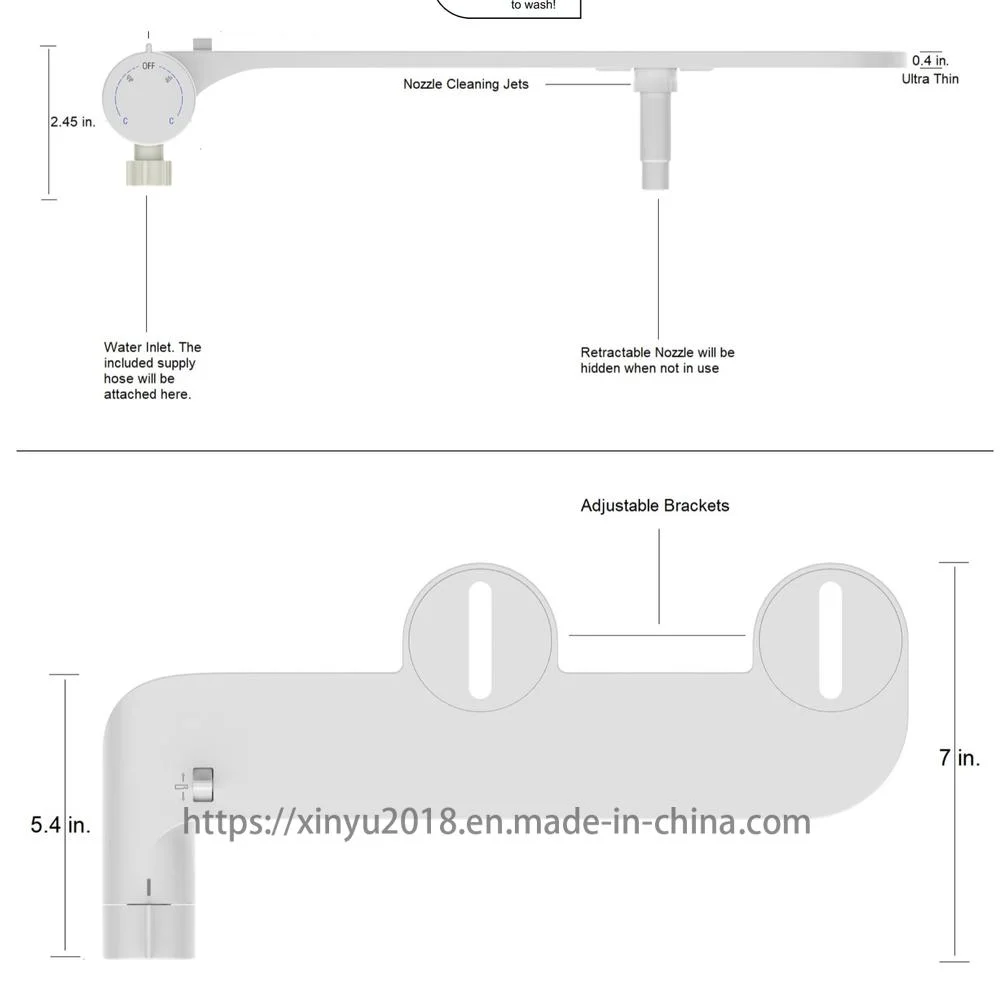 Women-Care Healthy Non-Electric Toilet Bidet Attachment with Nozzle Angle Adjuster