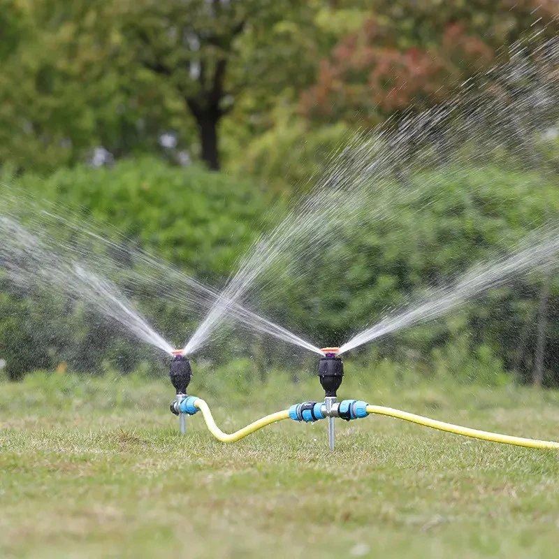 360 Degree Rotating Impact Popup Sprinkler with Double Water Jets for Irrigation System