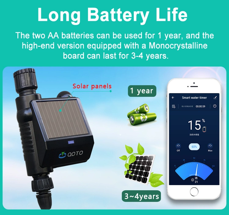 Garden Drip Irrigation Home Phone APP Control Solar Panel Smart Outdoor Water Valve Timer Controller System