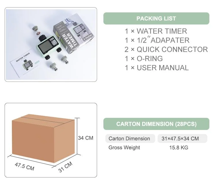 Nouveau Design Jardin Ext&eacute; Rieur, Automatique, 2 Sorties, Irrigation, Jardin, Minuterie D&prime;eau, Syst&egrave; Me D&prime;arrosage, Contr&ocirc; Leur Timer