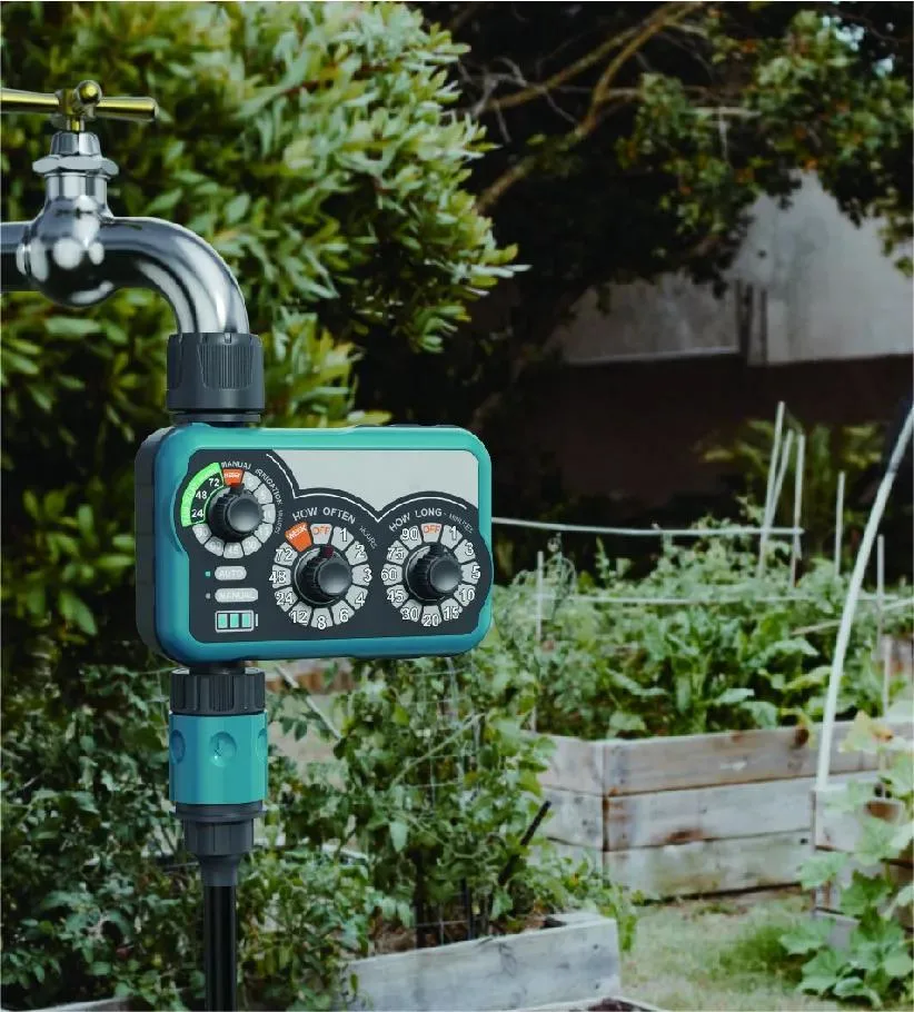 Nouveau Design Jardin Ext&eacute; Rieur, Automatique, 2 Sorties, Irrigation, Jardin, Minuterie D&prime;eau, Syst&egrave; Me D&prime;arrosage, Contr&ocirc; Leur Timer