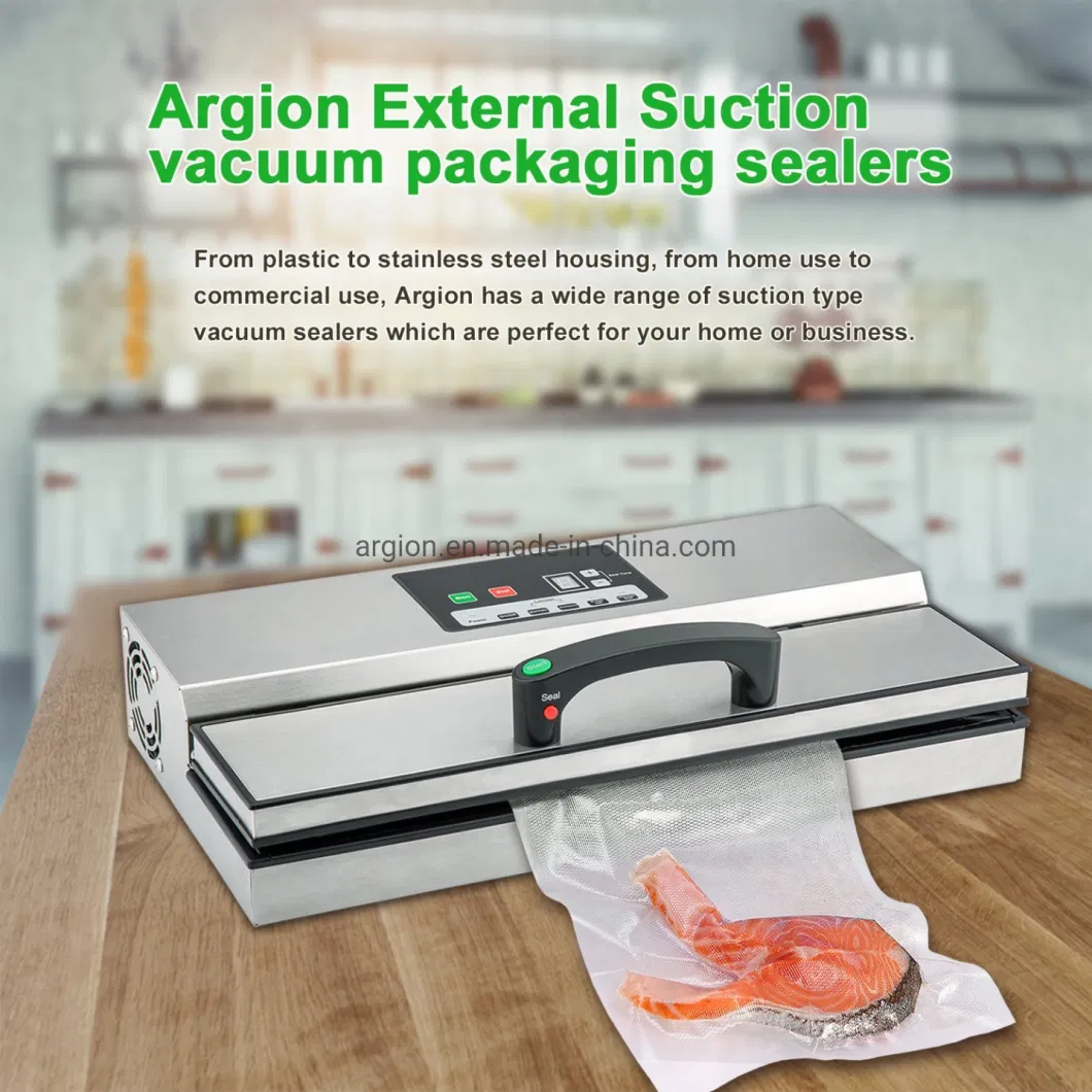 Commercial 400mm Seal Width Suction Food Vacuum Packing Machine with Water Tank