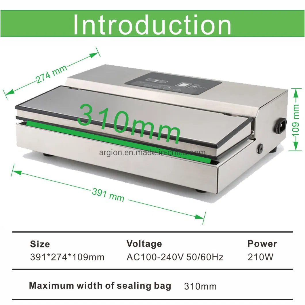 Kitchen Equipment Commercial Seal Width 5mm Vacuum Packing Machine with Dual Pump