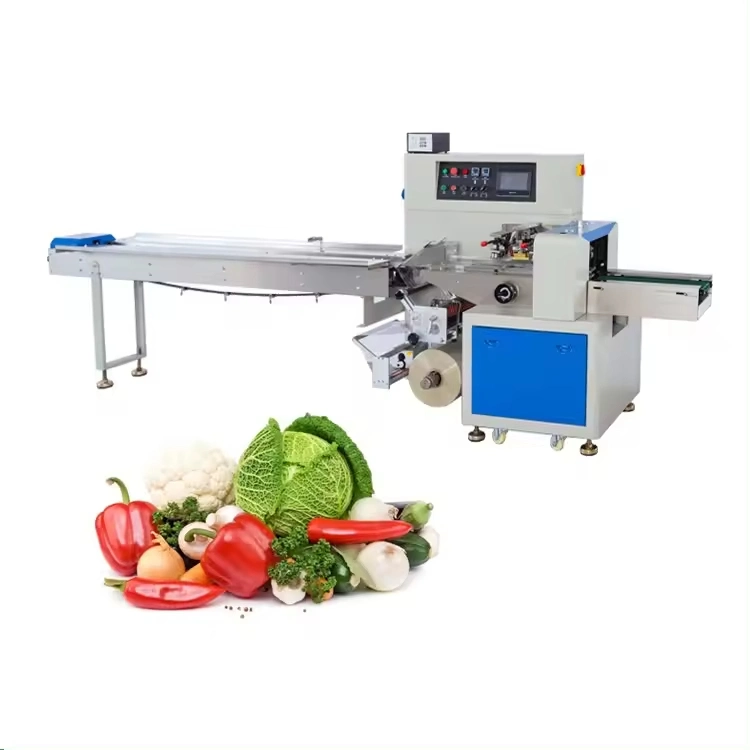 Full Automatic Plastic Bag Flow Packaging Wrapping Fresh Fruit Vegetable Packing Machine