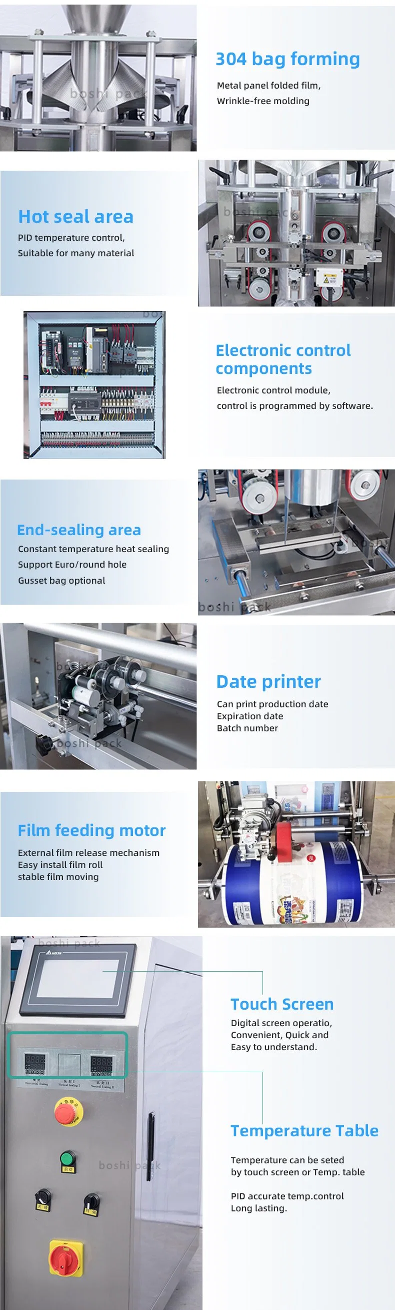 Vertical Dumplings Chicken Leg Wing Nugget Frozen Fish Beef Ball Packaging Machine Fresh Food Salad Frozen Vegetable Sugar Salt Rice Packing Machine