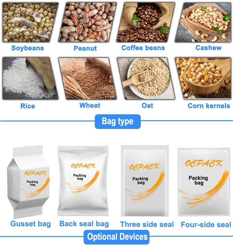 Automatic Food Granule Sugar Salt Spice Powder Pepper Flour Coffee Sachet Granule Peanut Grain Bean Bag Packing Machine