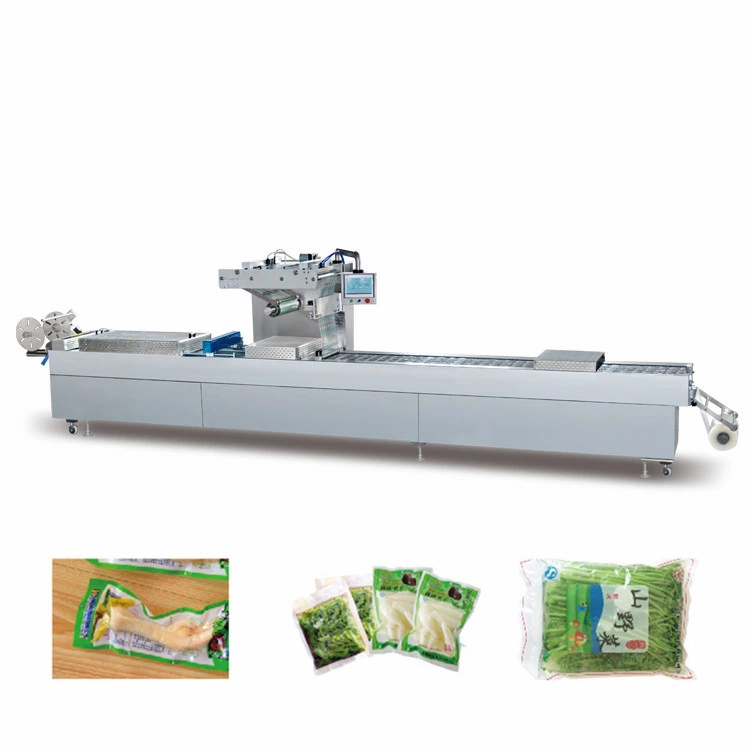 Ce Certified Fully Automatic Flexible Film Rigid Film Thermoforming Vacuum Packaging Machine for Food Chemical Products