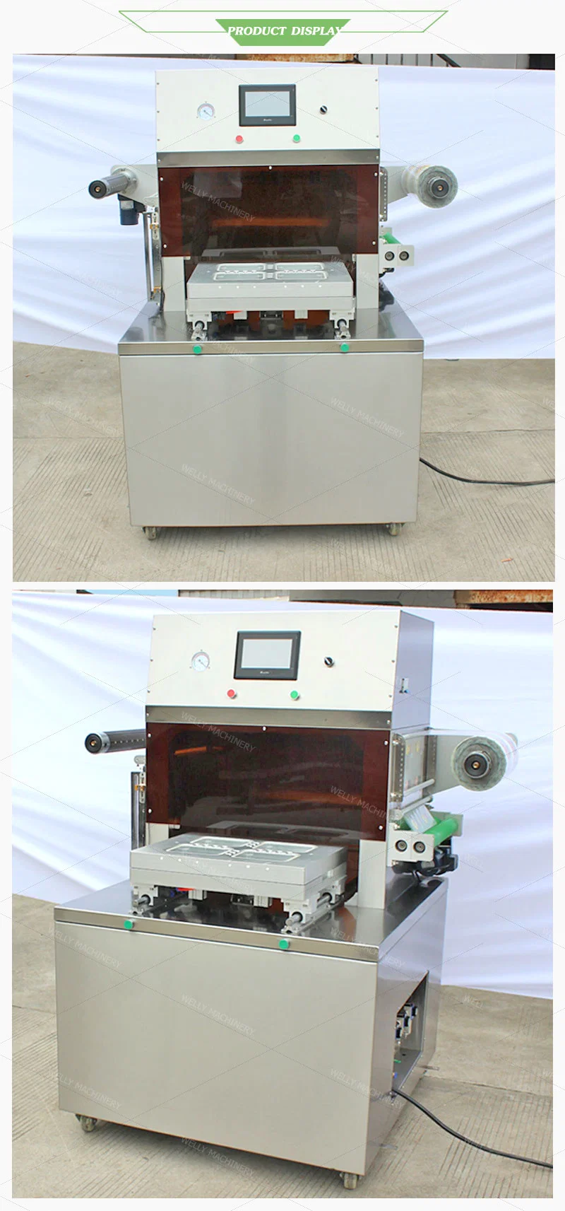 Automatic Bacon Vacuum Thermoforming Skin Packing Machine Vacuum Tray Sealing Machine for Vegetables and Fruits