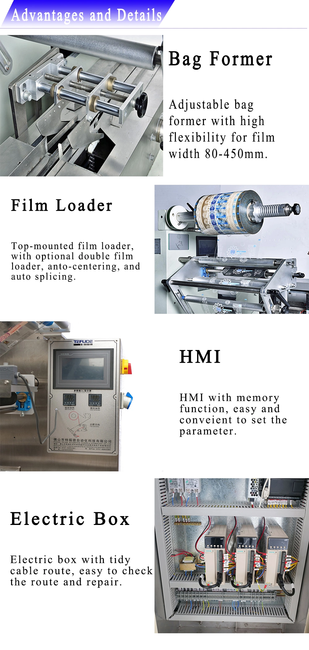 Biscuits/Instant Noodles/Rolls/Buns/Tin Bread/Hot Dog/Burger/Bakery Products Food Horizontal Wrapping Machine