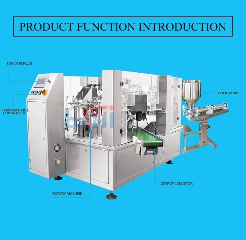 Premade Bag Packing Machine Honey Filling Sauce Rotary Packaging Sealing Fruit Juice Tomato Paste Pouch Liquid Doypack Packing Machine