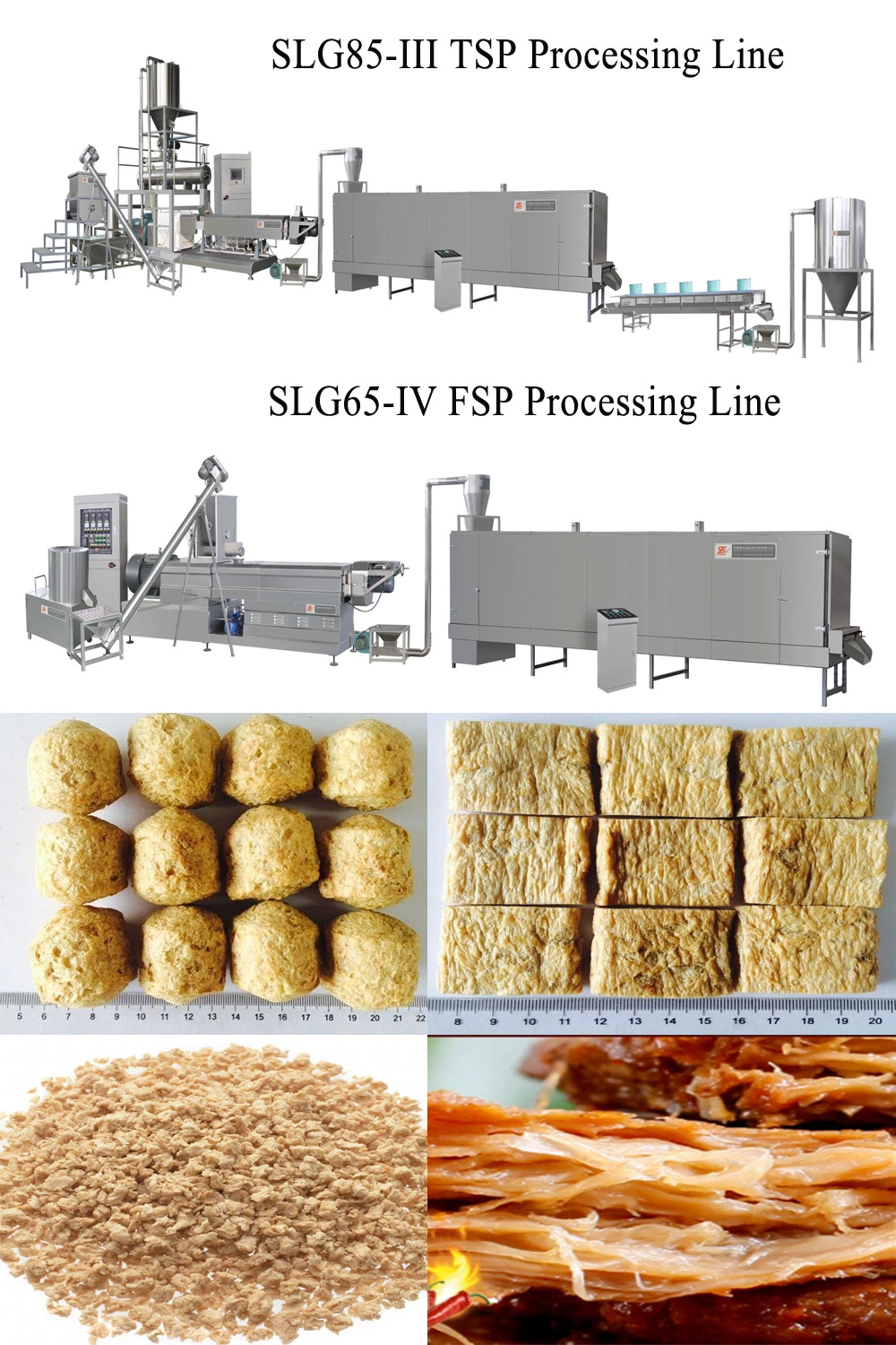 Soya Meal and Protein Food Extruder Machinery with Packing Machine