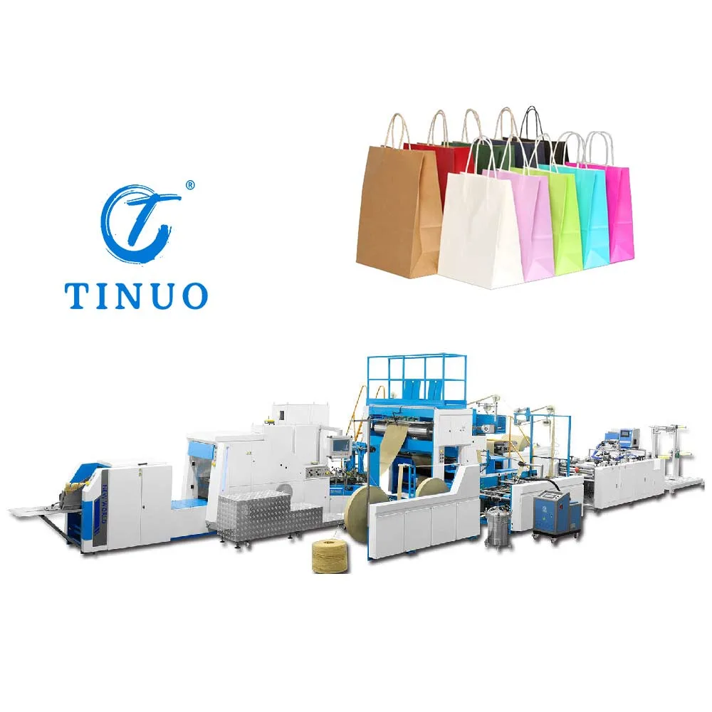 Low Cost Full Automatic Shopping Bread Gift Packing Paper Bag Making Machine Roll Feeding