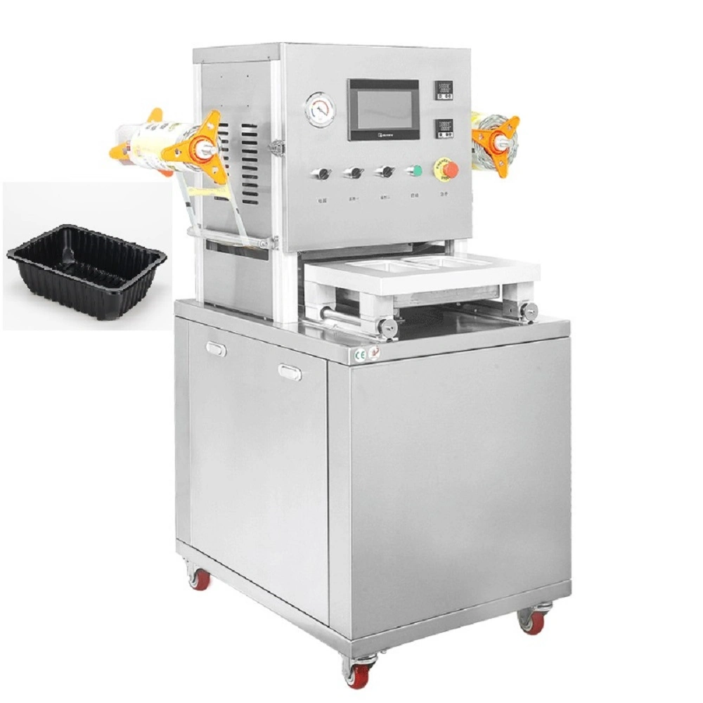 Food Vegetable Fruit Sandwich Container Sealing Machine for Fish Meat Shrimp Ready Meals Nitrogen Flushing Vacuum Tray Sealer