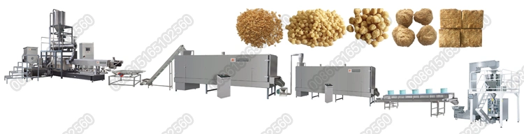 1 Ton/H Tvp Tsp Textured Soya Nugget Chunks Protein Making Machine