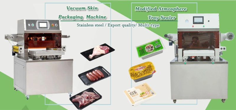 Automatic Bacon Vacuum Thermoforming Skin Packing Machine Vacuum Tray Sealing Machine for Vegetables and Fruits