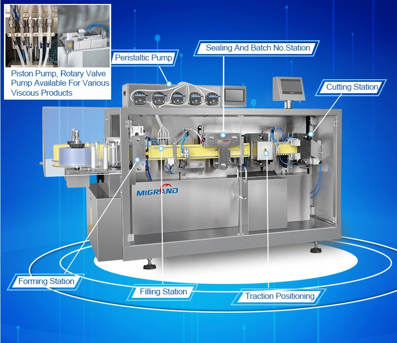 Ggs118-P5 Tffs Machine Cosmetic Packaging Machine for Oral Liquid PE Vial Thermoform Fill Seal Machine