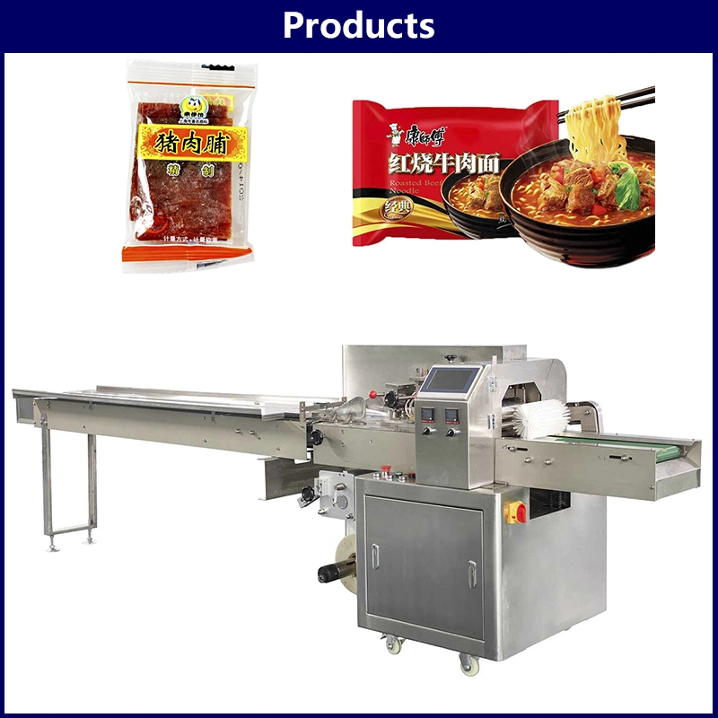 Automatic Pillow Bag Packaging Machinery Bread/ Pen/ Wet Towel/ Soap/ Instant Noodles/ Biscuit/ Popsicle/ Lollipop Food Sealing Packing Machine