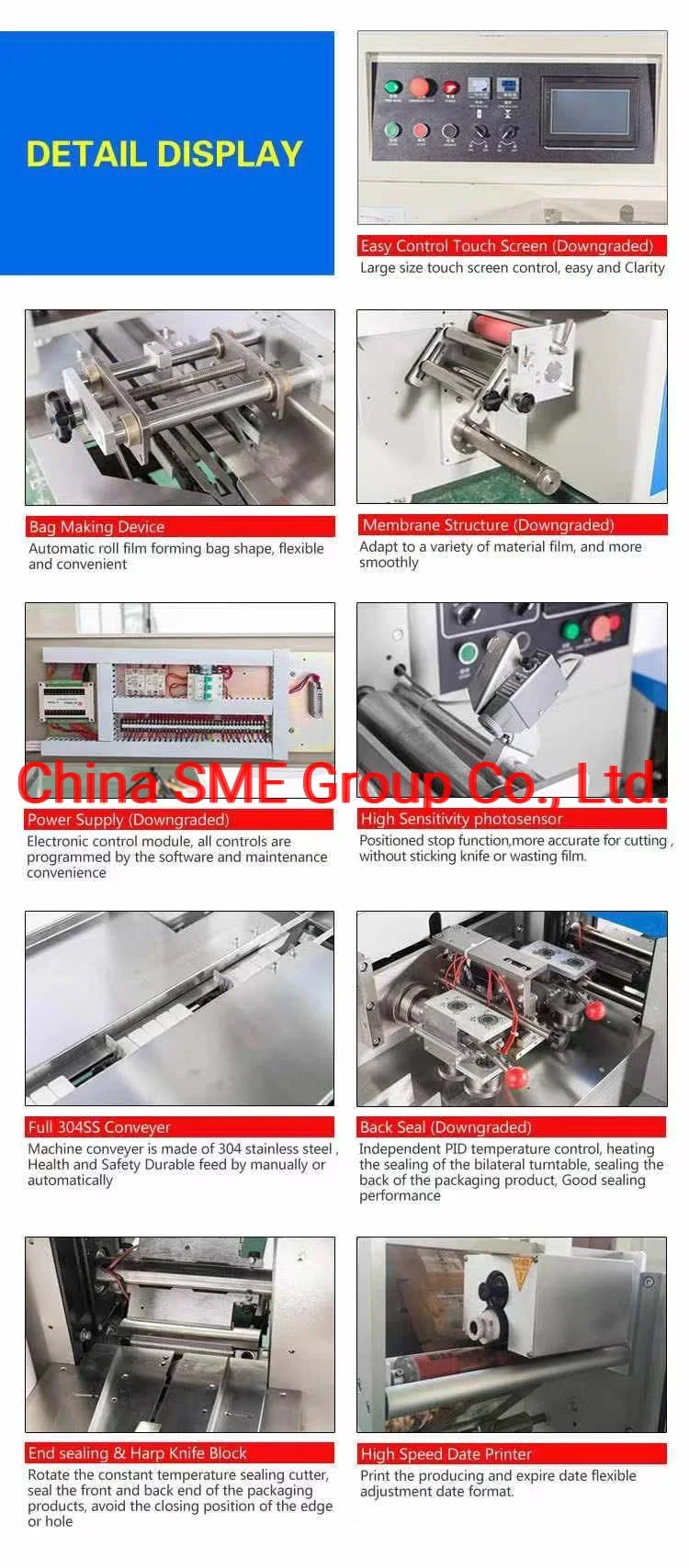 Frozen Dumpling Empanada Samosa Horizontal Packaging Overwrapping Machine Snack Biscuits Cookies Bread Food Machine Bakery Flow Wrapper Machine