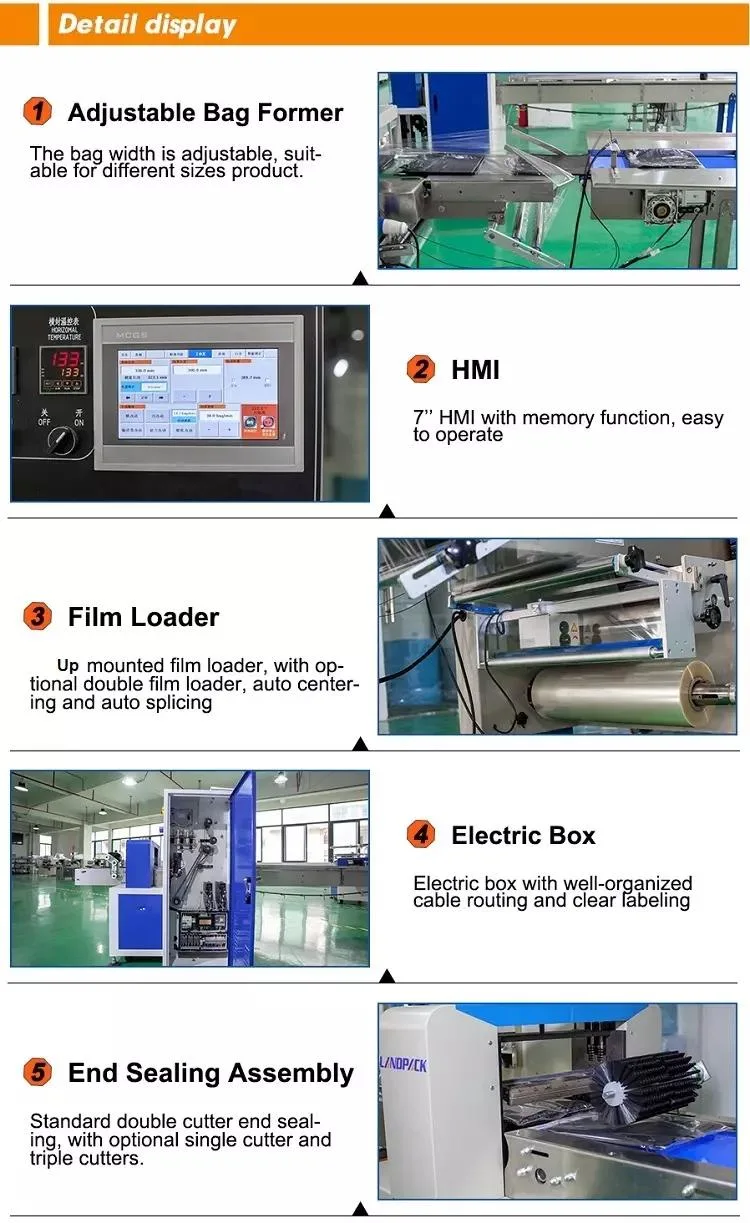 Landpack Lp-450b Horizontal Bread Sandwich Printing Packaging Packing Machinery Machine