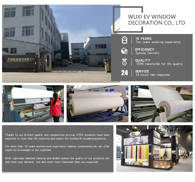 Etex Wholesale Factory Price with Low MOQ for Sunscreen Blind Fabrics