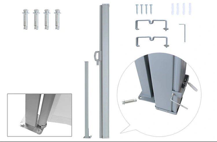 Freestanding Movable Room Divider Roll up Side Awnings Balcony Garden Retractable Patio Screen Privacy Divider