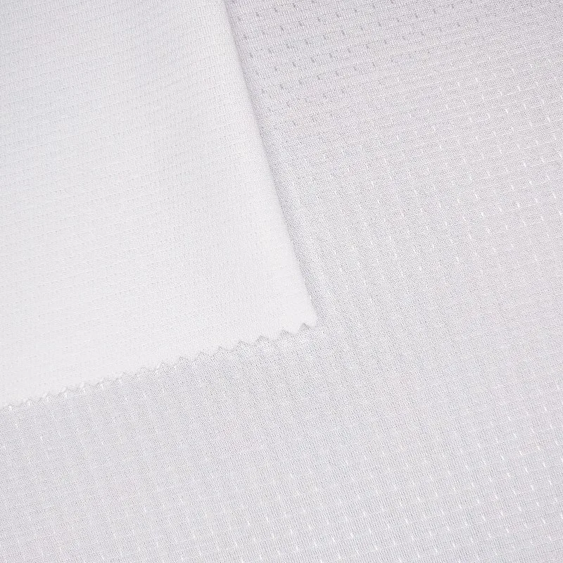 White 100% Polyester Sports Mesh Knitted Fabric for T-Shirt Sportswear Sublimation