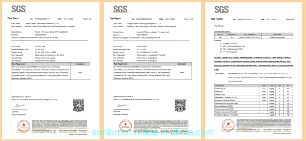 High Temperature Resistance PARA Aramid Fiberglass Cut Resistant Knitted Flame Retardant Fabric