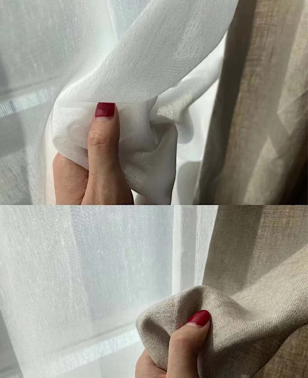 100%Polyester Plain Design Sheer Curtain Fabric