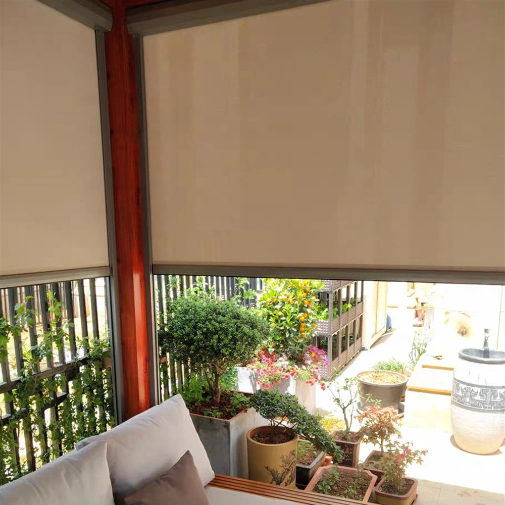 External Outdoor Windproof and Waterproof Zip Track Exterior Motorized Indoor Blackout Roller Blinds