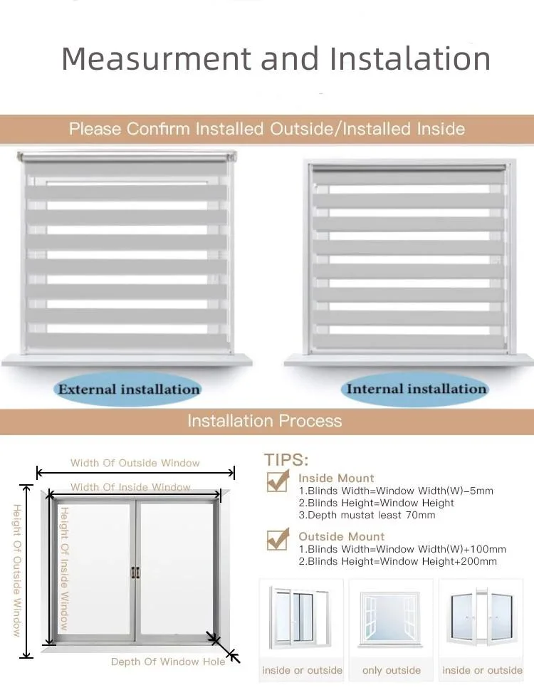 Customized Waterproof Zebra Blinds 100%Polyester Day and Night Zebra Roller Blinds