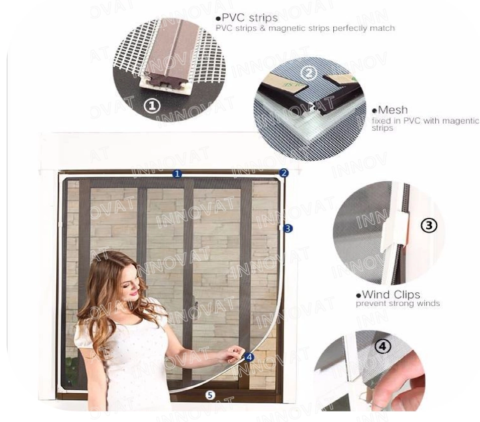 Dust Proof Invisible Insects Net Transparent Roller Mosquito Window Screen Net Roll-up Fly Screen for Window