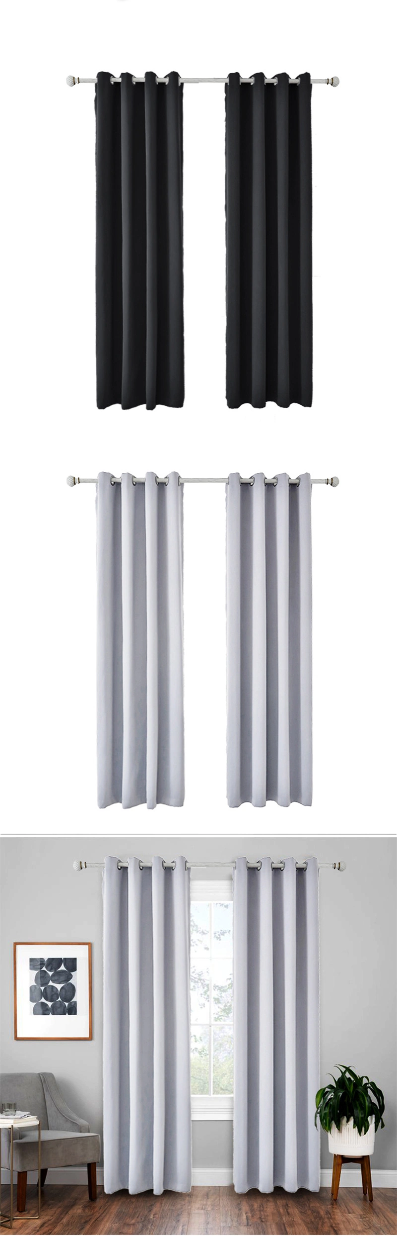 High Quality Curtain Bed Room Window Curtains Luxury Living Room, Solid Blackout Luxurious Window Curtain